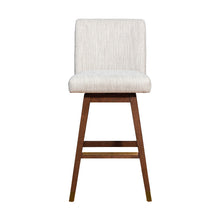 Load image into Gallery viewer, Upholstered And Solid Wood Swivel Bar Height Bar Chair - Beige And Brown