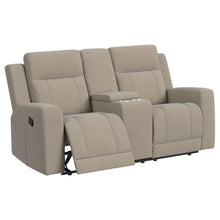 Load image into Gallery viewer, Slater - 3 Piece Upholstered Reclining Sofa Set And Built In Storage - Taupe