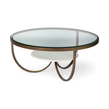 Load image into Gallery viewer, Round Coffee Table - Gold And Brown