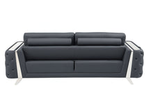 Load image into Gallery viewer, Italian Leather Sofa - Gray / Silver
