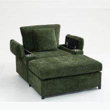 Load image into Gallery viewer, Fabric Sofa Bed With Cupholders And USB Charging Ports Chair For Living Room