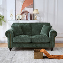 Load image into Gallery viewer, 2 Seater Sofa With Rolled Arms, Tufted Upholstered Couch