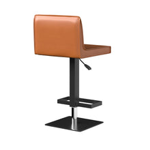 Load image into Gallery viewer, Faux Leather And Metal Low Back Adjustable Height Bar Chair - Orange And Black