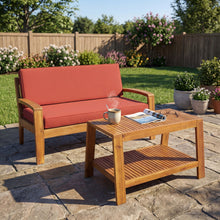 Load image into Gallery viewer, 2 Piece Outdoor Conversation Set (Loveseat & Coffee Table With Water-Resistant Cushions)