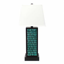 Load image into Gallery viewer, Metal Bedside Lamp With White Empire Shade - Black