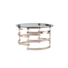 Load image into Gallery viewer, Glass And Metal With Iron Round Coffee Table - Clear / Champagne