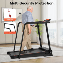 Load image into Gallery viewer, Home Fitness Treadmill With Extended Handrails, Portable Foldable Design - Black / Orange