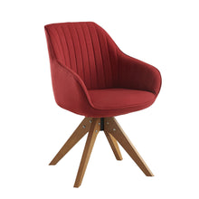 Load image into Gallery viewer, Fabric And Natural Swivel Arm Chair 23" - Red