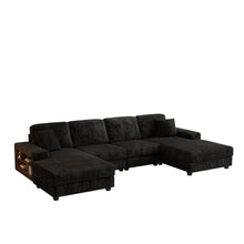 Load image into Gallery viewer, U-Shaped Convertible Sofa, 4 Seater Large Living Room Lounge