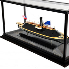 Load image into Gallery viewer, Hand Painted CSS Virginia Display Case Model Boat - Brown / Black
