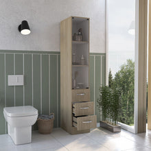 Load image into Gallery viewer, Wood Freestanding Single Door Bathroom Vanity Three Drawers - Natural