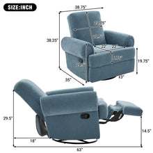 Load image into Gallery viewer, Manual Swivel Recliner Rocker Chair With Adjustable Backrest
