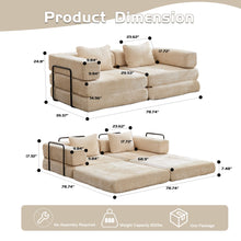 Load image into Gallery viewer, Convertible Floor Sofa Bed With Pillow Back Support Armrest