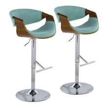 Load image into Gallery viewer, Curvo - Mid Century Modern Adjustable Barstool With Swivel With Straight T Footrest