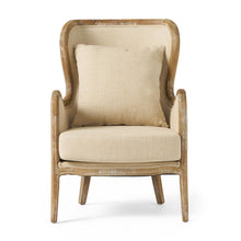 Load image into Gallery viewer, Crenshaw - Wing Arm Chair With Oak Frame And High Back - Beige
