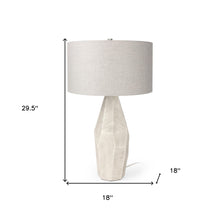 Load image into Gallery viewer, 30" Ceramic Round Bedside Lamp With Drum Shade - Cream / Beige