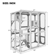 Load image into Gallery viewer, Outdoor Cat Enclosure With Sleeping Houses, Jumping Platforms, Scratching Post