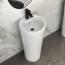 Load image into Gallery viewer, 15" Pedestal Sink With Space Saving Design, Smooth Non Porous Surface For Powder Rooms - White