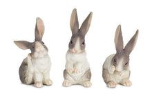 Load image into Gallery viewer, Poly Rabbit Figurine (Set of 6) - Gray / White