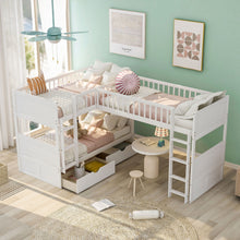 Load image into Gallery viewer, Bunk Bed With Loft And 2 Drawers