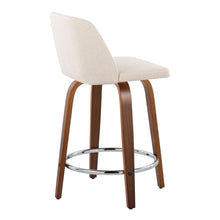 Load image into Gallery viewer, Toriano - Mid Century Modern Fixed Height Counter Stool With Swivel With Round Footrest (Set of 2)