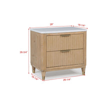 Load image into Gallery viewer, Nightstand With Accented Hardware - Natural Wood