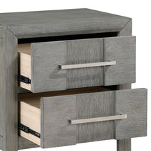 Load image into Gallery viewer, Modern 2 Drawer Nightstand In Gray Finish With Silver Metal Handles, Contemporary Bedside Table With Smooth Glide Drawers