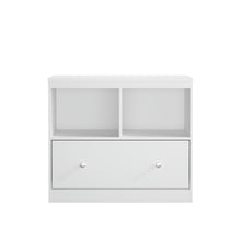 Load image into Gallery viewer, Toy Storage Organizer With Large Drawer And Low Bookshelf For Nursery & Playroom - White