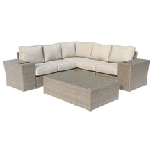 Load image into Gallery viewer, Outdoor Wicker Sectional With Weather Resistant Cushions And Table