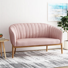 Load image into Gallery viewer, Mid Century Modern Loveseat With Channel Stitched Backrest