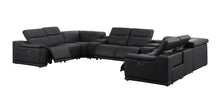 Load image into Gallery viewer, Leather Modular U Shaped Ten Piece Corner Sectional With Console - Black