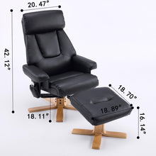 Load image into Gallery viewer, Upholstered Heated Massage 360° Swivel Accent Chair With Ottoman