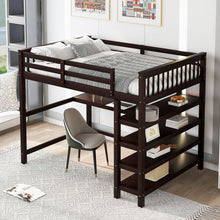 Load image into Gallery viewer, Loft Bed With Storage Shelves And Under Bed Desk