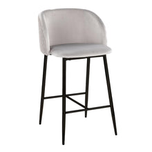 Load image into Gallery viewer, Fran - Pleated Waves Contemporary Fixed Height Counter Stool (Set of 2)