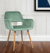 Load image into Gallery viewer, Velvet Arm Chair - Green And Brown