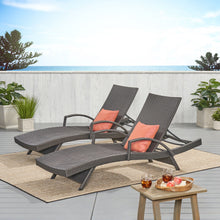 Load image into Gallery viewer, Salem - Contemporary Wicker Chaise Lounge With Arm, Weather Resistant