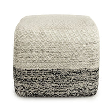 Load image into Gallery viewer, Macie - Square Woven Outdoor / Indoor Pouf - Gray / White
