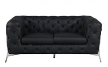 Load image into Gallery viewer, Italian Leather Loveseat - Black