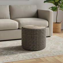 Load image into Gallery viewer, Jute Round Pouf Ottoman - Brown