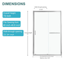 Load image into Gallery viewer, Single Sliding Bypass Shower Door, Tempered Glass Enclosure