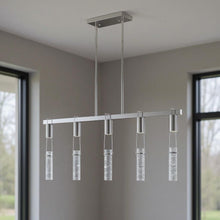 Load image into Gallery viewer, Five Light Metal Dimmable Smart Enabled Chandelier With Shades - Silver / Clear