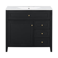 Load image into Gallery viewer, Bathroom Vanity With Sink, Cabinet With 3 Drawers And Adjustable Shelf