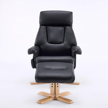 Load image into Gallery viewer, Upholstered Heated Massage 360° Swivel Accent Chair With Ottoman