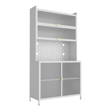 Load image into Gallery viewer, Tall Kitchen Pantry Cabinet With Flip Doors And Pegboard, Anti Tip Steel Storage Hutch