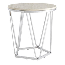 Load image into Gallery viewer, Manufactured Wood And Iron Round End Table - Silver