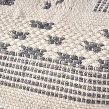 Load image into Gallery viewer, Karim - Faux Yarn Large Pouf, Durable - Ivory / Gray