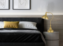 Load image into Gallery viewer, Metal Lantern Desk Table Lamp With Antiqued Brass Dome Shade - Antiqued Brass