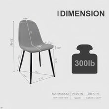 Load image into Gallery viewer, Modern Accent Dining Chairs Upholstered Seat, Metal Legs (Set of 4)