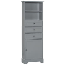 Load image into Gallery viewer, Tall Storage Cabinet With 3 Drawers And Adjustable Shelves For Bathroom