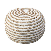 Load image into Gallery viewer, Jute Ottoman - White